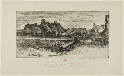 The Large Thatched Cottages by Felix Hilaire Buhot