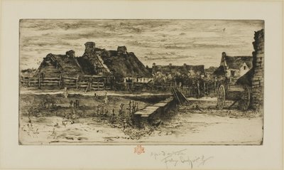 The Large Thatched Cottages by Felix Hilaire Buhot