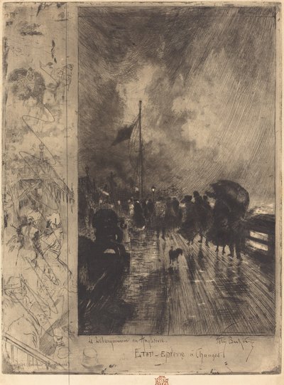 A Landing in England by Felix Hilaire Buhot