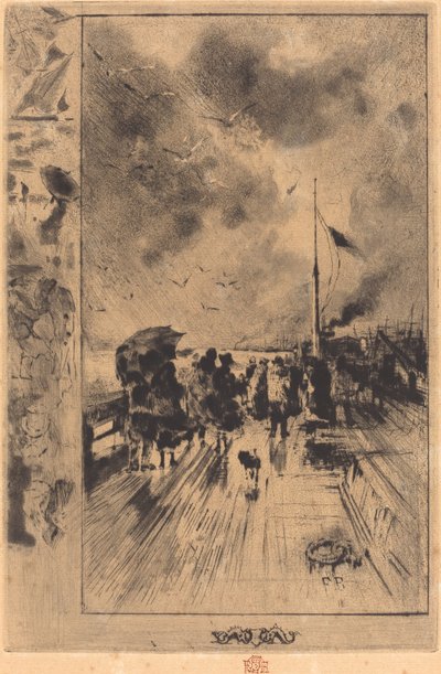 A Pier in England by Felix Hilaire Buhot