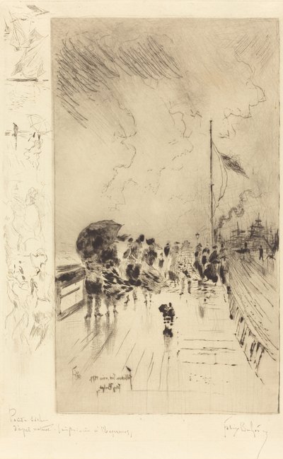 A Pier in England by Felix Hilaire Buhot