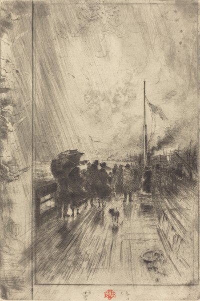 A Pier in England by Felix Hilaire Buhot