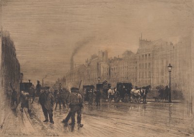 Winter Morning on the Quay, Paris, 1883 by Felix Hilaire Buhot