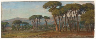 Extensive Landscape with a Village and Hillside in the Distance by Felix Hippolyte Lanoue