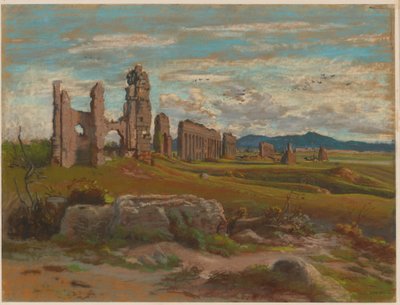 The Aqua Claudia in the Roman Campagna by Felix Hippolyte Lanoue