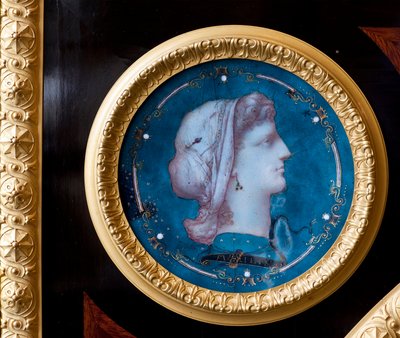 Detail of a piece of furniture decorates the coat of arms of the Brignole Sale family by ebenist Guillaume Grohe after a drawing by Felix Duban by Felix Louis Jacques Duban