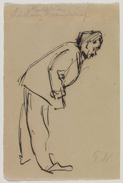 Portrait of Ludvig Brandstrup, Standing Bent Over by Felix Nylund