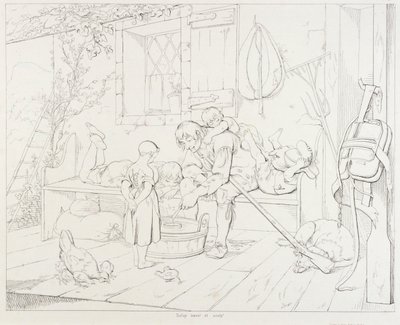 Rip Amusing Children (Rip Van Winkle, illustration) by Felix Octavius Carr Darley