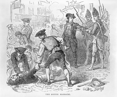 The Boston Massacre, March 5th 1770, engraved by A. Bollett by Felix Octavius Carr Darley