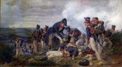 A Line Infantry Rifle Officer Rescuing a Lieutenant of the British 13th Light Dragoons Regiment by Felix Philippoteaux