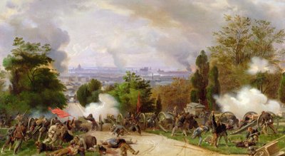 Fighting in the Cemetery of Pere Lachaise in 1871 by Felix Philippoteaux