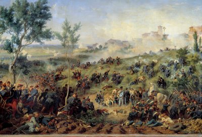 View of the Battle of Montebello di Casteggio, 20 May 1859 by Felix Philippoteaux