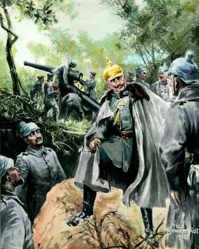 Portrait of Emperor William II visiting an artillery post by Felix Schwormstadt