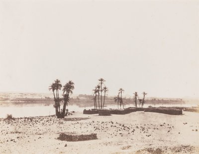 Village and Banks of the Nile, Dakkeh, 1851-1852 by Félix Teynard