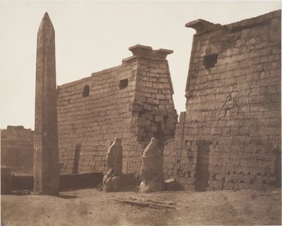 Luxor (Thebes), Earlier Construction - Pylon, Colossi and Obelisk by Félix Teynard