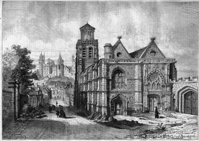 Church of Saint Sulpice (Saint Sulpice) of Pierrefonds in the department of Oise in the Picardy region - Engraving from 1868 after a drawing by Felix de Thorigny by Felix Thorigny