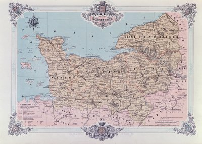 Map of Normandy, from the 1st Volume of La Normandie Illustree, Engraved by Charpentier, Published in Nantes 1852 by Felix after Benoist
