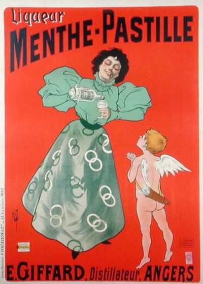 Poster advertising Menthe-Pastille, distilled by E. Giffard by Ferdinand  Misti Mifliez