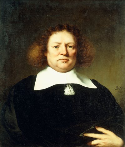Portrait of a Gentleman, said to be Lord Hebdon, half-length, wearing a black costume and white collar by Ferdinand Bol