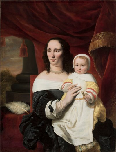 Portrait of Johanna de Geer-Trip with her Daughter Cecilia by Ferdinand Bol