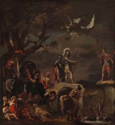 The Peace Negotiations between Claudius Civilis and Quintus Petillius Cerealis on the Demolished Bridge by Ferdinand Bol