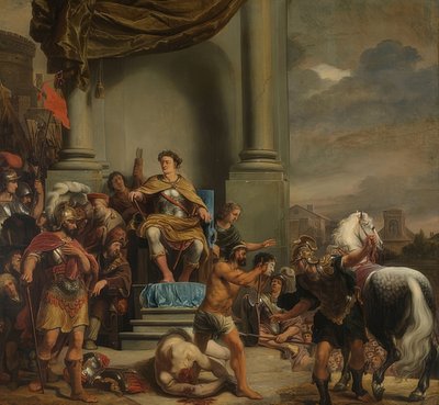 Titus Manlius Imperiosus Torquatus Orders the Beheading of His Son by Ferdinand Bol