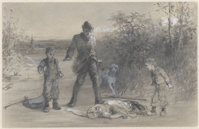 Teun the Hunter at the Corpse of Zijtje by Ferdinand Carl Sierich