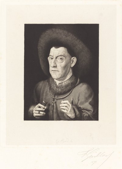 The Man with the Pink by Ferdinand Gaillard after Jan van Eyck