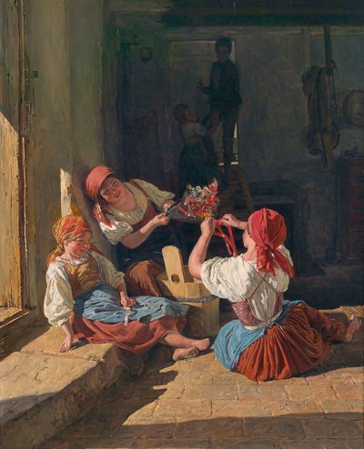 Children Decorating a Conscript
