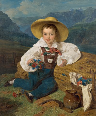 Portrait of Count Dmitri Alexandrovich Apraxin 1826-1899 as Child in Front of a Mountain, 1832 by Ferdinand Georg Waldmuller