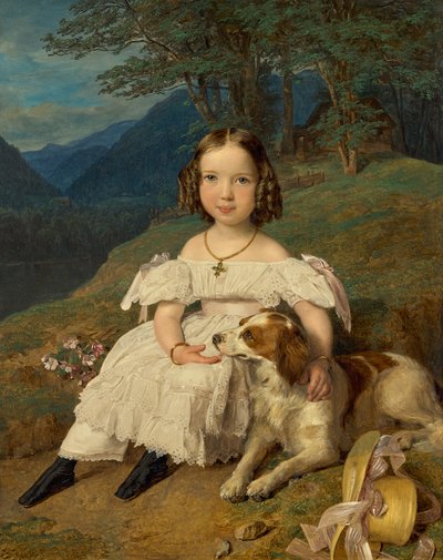 Portrait of Countess Julia Alexandrovna Apraxina 1830-1917 as Child (1835) by Ferdinand Georg Waldmuller