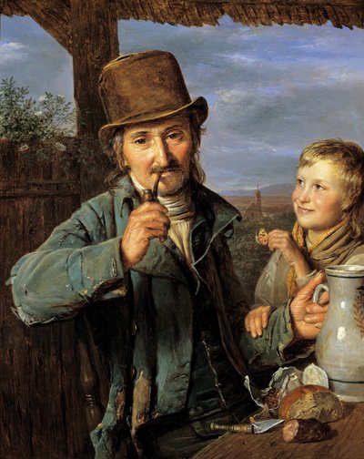 Day Laborer with His Son by Ferdinand Georg Waldmuller