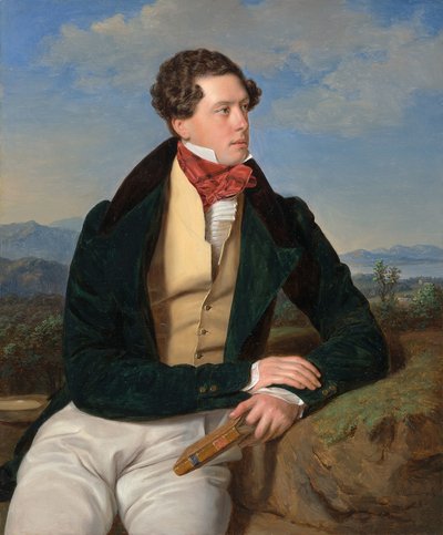 The Actor Maximilian Korn in a Landscape by Ferdinand Georg Waldmuller