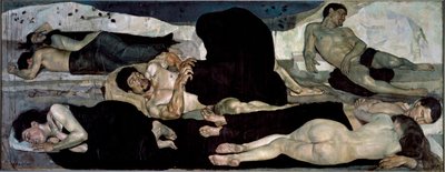 At Night: Group of Naked Sleepers, One in the Midst of a Nightmare by Ferdinand Hodler