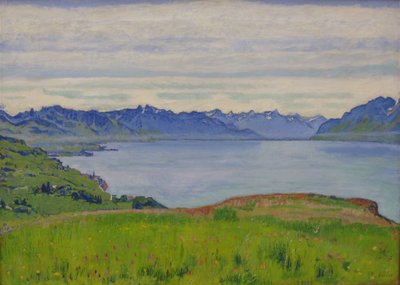 Landscape at Lake Geneva with View Towards the Valais by Ferdinand Hodler