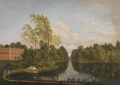 View Over the Upper Schönbusch Lake to the South at Schönbusch Castle and the Canal (Aschaffenburg Cycle) by Ferdinand Kobell