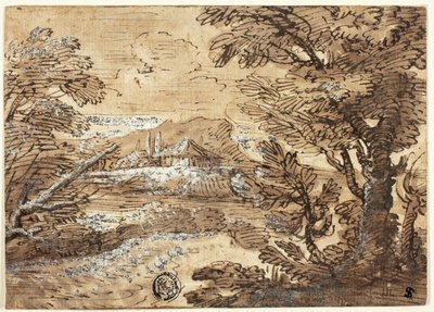 Landscape with House in Distance by Ferdinand Kobell