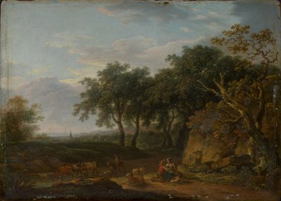 Forest Landscape with Shepherd and Herd by Ferdinand Kobell