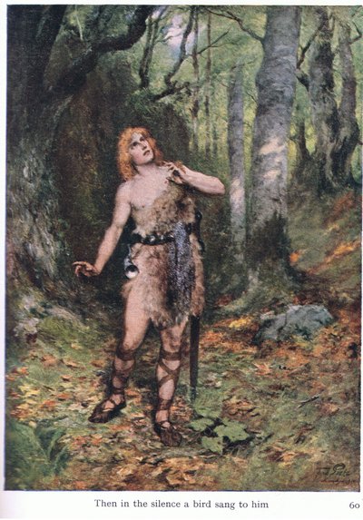 Then in the Silence a Bird Sang to Him, Illustration from The Stories of Wagner