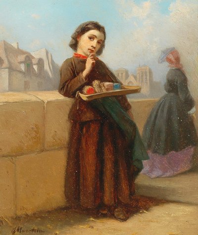 Girl with Matches on the Bank of the Seine by Ferdinand Marohn