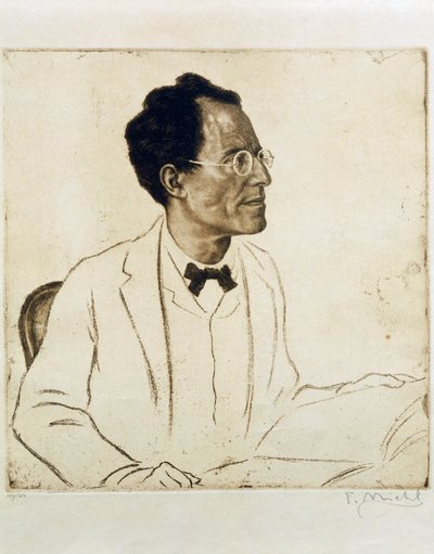 Portrait of Austrian composer and conductor Gustav Mahler by Ferdinand Michl