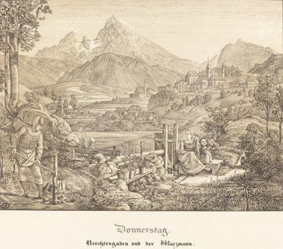 Thursday - Berchtesgaden and the Watzmann Mountain by Ferdinand Olivier