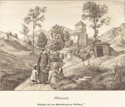 Wednesday - Footpath on the Mönchsberge near Salzburg by Ferdinand Olivier