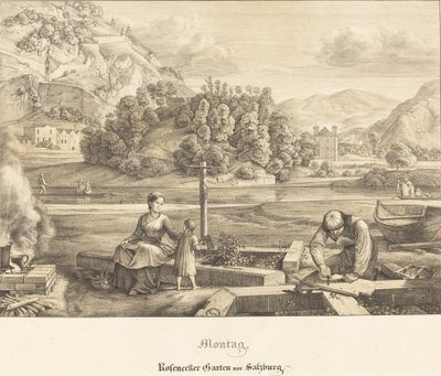 Monday - Rosenecker Garden near Salzburg by Ferdinand Olivier
