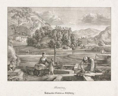 Seven Views in Salzburg and Berchtesgaden: Monday: Rosenecker Garden Salzburg by Ferdinand Olivier