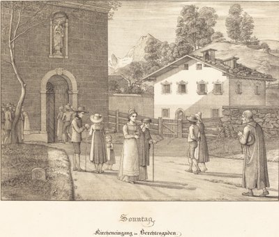Sunday - Going to Church near Berchtesgaden by Ferdinand Olivier