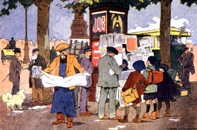 Newspapers Kiosk on the Bastille Square, c.1910 by Ferdinand Raffin