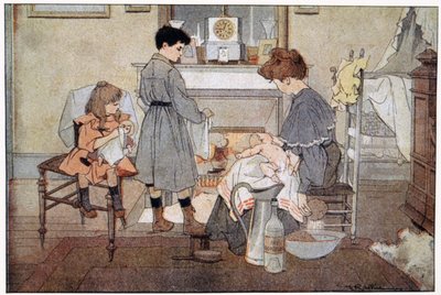 The bath of the baby, c.1930 by Ferdinand Raffin