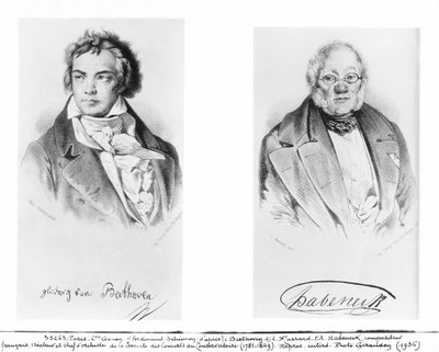 Ludwig van Beethoven (1770-1827) and Francois-Antoine Habeneck (1781-1849) by Ferdinand Schimon