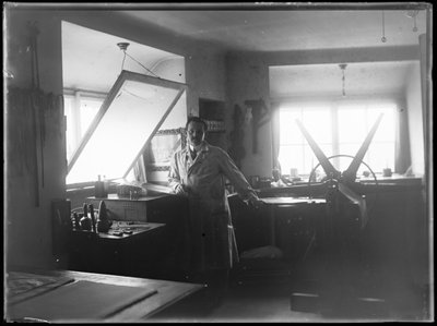 Ferdinand in His Print Shop by Ferdinand Schmutzer